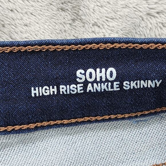 Nicole Miller Jeans Womens 14 Blue Dark Wash SoHo High Rise Ankle Skinny Stretch - Picture 7 of 14